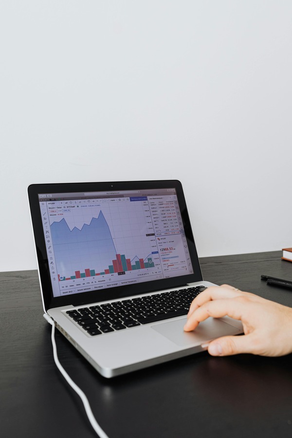 Laptop showing a cryptocurrency wallet interface used to verify a receiving address